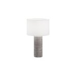 Perenz illumina - lampe de table perenz en c�ramique grise avec abat - jour tissu d. 32 cm h53 cm, 1xe27 ...