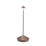 Zafferano - lampe de table led pina pro corten rechargeable et dimmable sans fil
