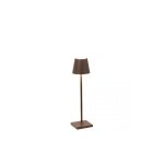 Zafferano - lampe de table led poldina pro micro corten, rechargeable et dimmable avec une autonomie ...