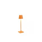Zafferano - lampe de table poldina pro micro orange led, rechargeable et dimmable avec une autonomie ...