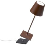 Zafferano - lampe de table led poldina pro mini corten, rechargeable et dimmable avec une autonomie allant ...