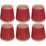 Petit abat - jour en tissu rouge vin bord dor�, pour lustre de table e14, applique murale - sunxury
