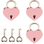 Petit cadenas en forme de coeur en m�tal, mini serrure avec cl� pour bo�te de rangement de bijoux journal ...