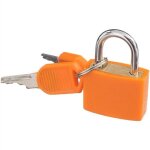 Petit cadenas plastique fluo avec deux cl�s pour bagages valise sac lumineux - orange