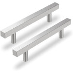 Lot de 10 poignes porte armoire en acier inoxydable poigne meuble barre en t avec vis argent - entraxe ...