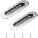 Lot de 2 poignes pour porte coulissante encastrables poignes pour tiroirs armoires en mtal avec vis ...