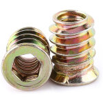 20 pcs crous hexagonaux en alliage de zinc insert filet bois - m6x15mm