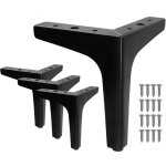 Set de 4 pieds de lit triangles en m�tal pieds meubles pour bricolage table armoire noir - 17cm