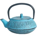 Zen et ethnique - petite th�i�re de type japonaise bleue en fonte 0. 35 litre