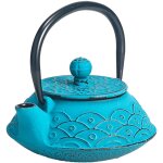 Zen et ethnique - petite th�i�re de type japonaise turquoise en fonte 0. 2 litre