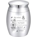 Petites urnes pour cendres mini urnes cr�mation souvenir cendres fun�raire m�tal acier inoxydable tournesol ...