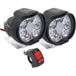 Rhg phare moto feux additionnels led, 2pcs phares avant phares suppl�mentaires pour moto 12v anti brouillard ...