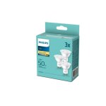 Lot de 3 ampoules led gu10 4, 7w 2700k blanc chaud philips