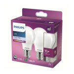 Philips ampoule led equivalent 75w e27 blanc froid non dimmable, verre, lot de 2 Philips ampoule led equivalent 75w e27 blanc froid non dimmable, verre, lot de 2