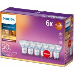 Philips ampoule led spot gu10 50w blanc chaud compatible variateur, verre, lot de 6 929002306876 Philips ampoule led spot gu10 50w blanc chaud compatible variateur, verre, lot de 6 929002306876