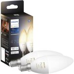 White ambiance, ampoule led connect�e flamme e14, compatible bluetooth, pack de 2, fonctionne avec alexa, ...