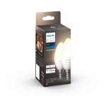Philips hue - white, ampoules led connect�es flamme e14, compatible bluetooth, pack de 2, fonctionne ...