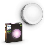 White & color ambiance daylo, applique murale extrieure, inox, fonctionne avec alexa, google assistant ...