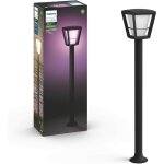 Ledkia - philips hue white & color ambiance econic potelet extrieur, noir, fonctionne avec alexa, google ...