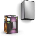 White & color ambiance resonate, applique extrieure en inox, fonctionne avec alexa, google assistant ...