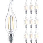 Lot 10x philips corepro led bougie e14 bent - tip filament claire Lot 10x philips corepro led bougie e14 bent - tip filament claire