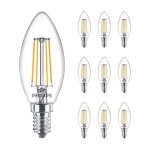 Philips - lot 10x master value led bougie e14 filament claire 3. 4w