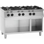 Piano de cuisson 6 br�leurs 28, 5 kw - l1200xp700xh910 - 955 - soubassement ouvert - bartscher