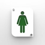 Pictogramme toilettes femmes - plaque porte pmma blanc design - fond personnalisable - 20x15 cm, 2 plaques ... Pictogramme toilettes femmes - plaque porte pmma blanc design - fond personnalisable - 20x15 cm, 2 plaques ...