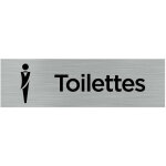 Pictogramme toilettes hommes (q0061). - adh�sif aspect aluminium bross� -