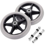 Pieces 6 pouces roue de rechange en caoutchouc pour fauteuil roulant roues avant d�ambulateur roulettes ...