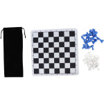 Pi�ces d'�checs en plastique 1. 89in avec �chiquier, jeu d'�checs bleu et blanc pour adultes et enfants, ...