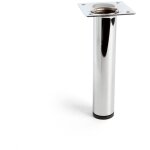 Pied cylindrique acier ? chrome brillant ? 3x15cm ? 150kg ? moderne