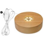 Pied de lampe en bois massif, pr�sentoir rotatif, accessoires rechargeables, avec t�l�commande, lumi�re ...