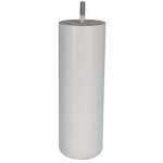 Cime pied lit / sommier cylindrique 68x200mm - h�tre laqu� blanc