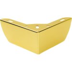 Pied de meuble d'angle, chrom� dor�, hauteur 5, 5 cm
