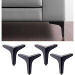 Pieds de meuble et canap� mod�le meta noir - lot de 4 pieds en m�tal - pieds au �l�gante design pour ...