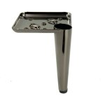 Pied de meuble, chrome noir, hauteur 13 cm