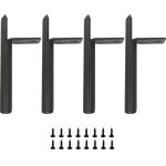 Pieds de meubles en m�tal noir de 13 cm, pieds de table en m�tal, capacit� de charge jusqu'� 800 kg, ...