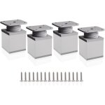 Pieds de meuble r�glables, 4 pieds d'armoire 50 mm hauteur r�glable 0 - 20 mm pieds de table en aluminium ...