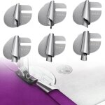 Pied d'ourlet roul� � coudre, 6 pcs sewing rolled hemmer foot, reliure pour machine � coudre, ourlet ...