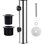 Pied de parasol, support fixation parasol �50 en acier inoxydable, accessoires pour parasols avec 2 anneaux ...