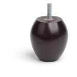 Pied rond en bois de htre, couleur weng, mod. 457, 65x7cm trs grand lit e3 / 68432