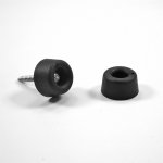 Ajile - pied support bute porte abattant tiroir couvercle  visser plastique pvc noir diamtre 13 mm ...
