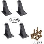 Pieds de table, 4 pi�ces pieds de meuble r�glable alliage d'aluminium pied canap� noir