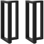 Pieds de table de bar en forme de t, 2 pi�ces, noir, 50 x 35 x (90 - 91) cm, acier