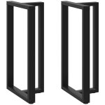 Pieds de table de bar en forme de t, 2 pi�ces, noir, 60 x 35 x (110 - 111) cm, acier