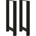 Pieds de table de bar noir 2 pi�ces 40 x (90 - 91) cm acier