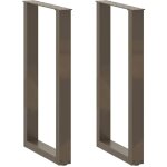 Pieds de table de bar en u 2 pi�ces acier naturel 50 x (90 - 91) cm acier