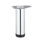 Pied table basse cylindrique r�glable, h. 20 - 23 cm acier chrom� - hettich