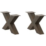 Pieds de table basse en forme de x, 2 pi�ces, acier naturel, 50 x (30 - 31) cm vidaxl